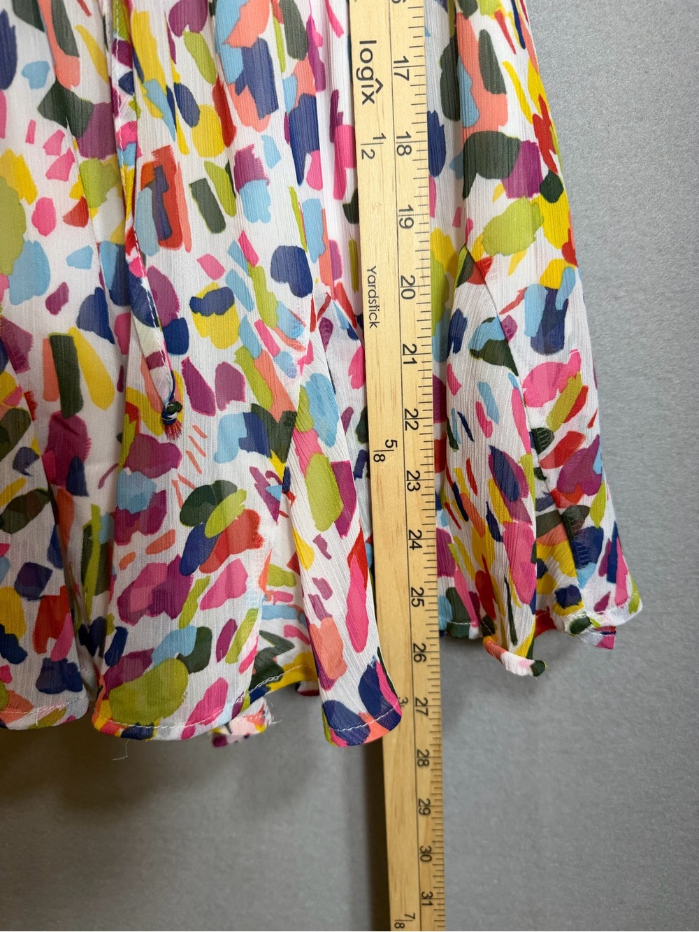Colorful Rainbow Print Sleeveless Mini Dress Romper Small White Flowy - Picture 13 of 15